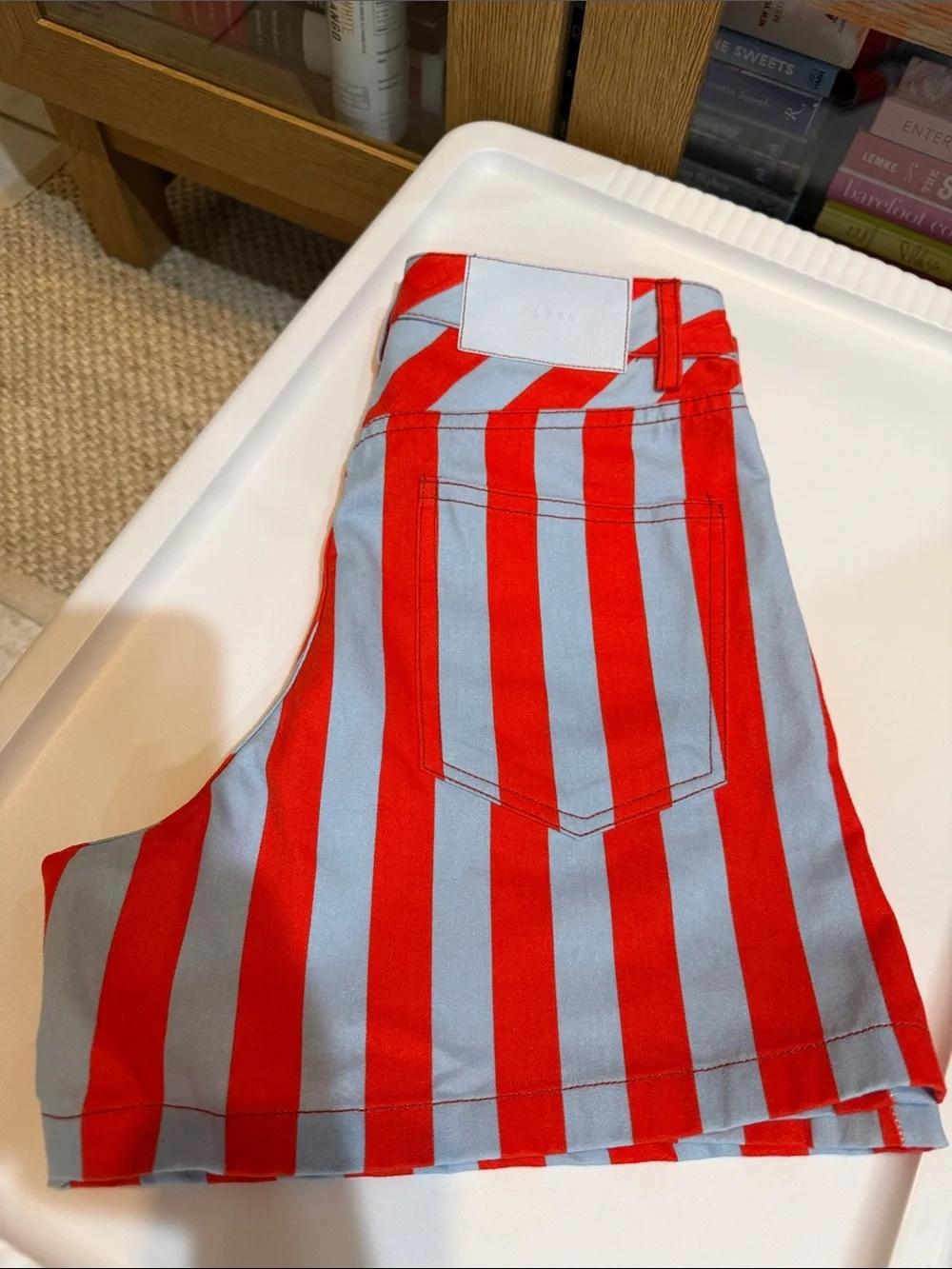 NEW Zara Striped High-Waist mom Shorts Size 2 XS